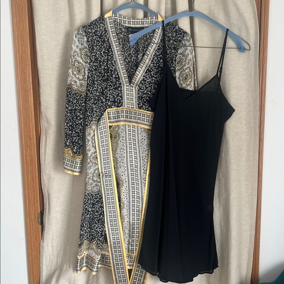 INC International Concepts Black and Gold Long Sleeve Dress - Picture 3 of 10